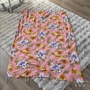 Tropical Floral Pink Sarong Wrap/scarf
